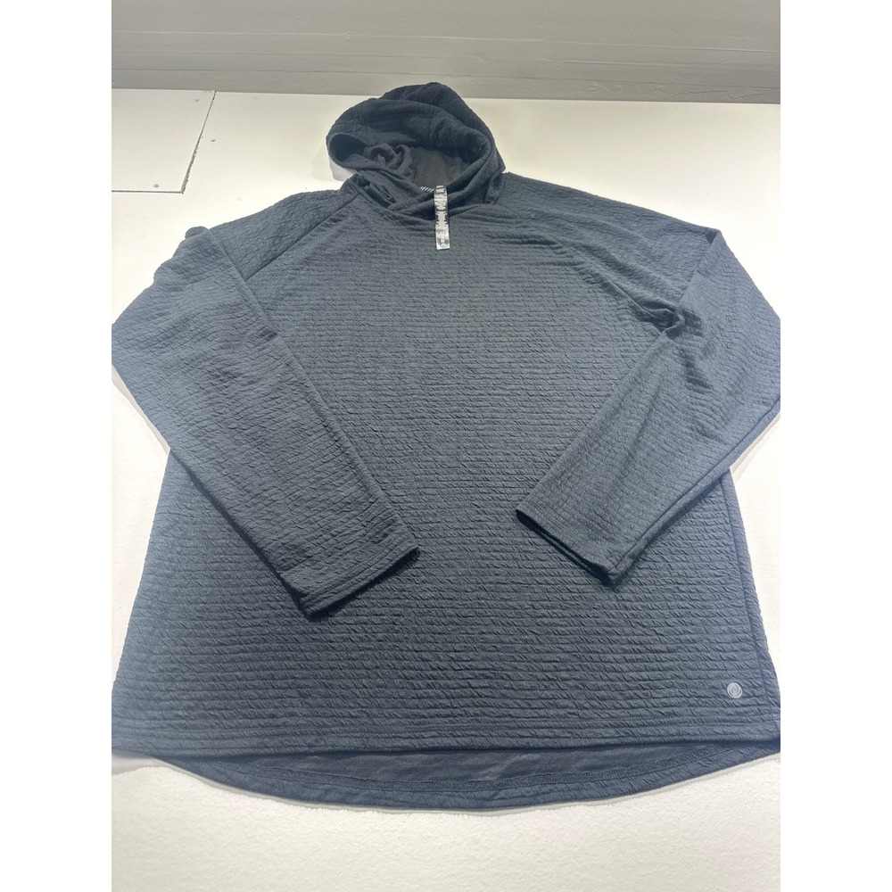 Apana Womens XL Black Quilted Textured Pullover Hoodie Activewear Sweatshirt